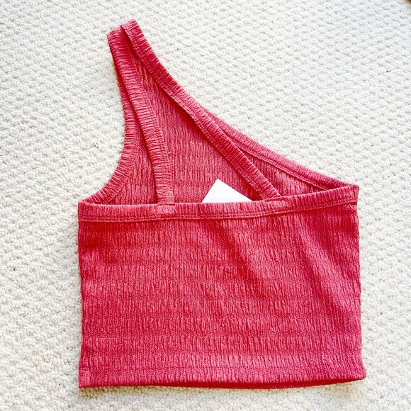 2/$30 American Eagle Outfitters Coral One Shoulder Tank XS - Picture 3 of 4